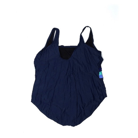 NWOT Swimsuits for All, one-piece swimsuit, shades of blue, size 30 - Picture 2 of 3